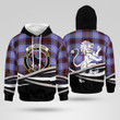 Rutherford Clan Badge Lion Tartan All Over Print Hoodie