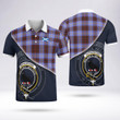 Rutherford Clan Badge Tartan In Heart Polo Shirt