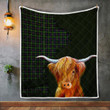 Farquharson Tartan Highland Cow Quilt