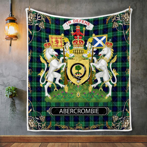 Abercrombie Scotland Clan Crest Tartan Premium Quilt