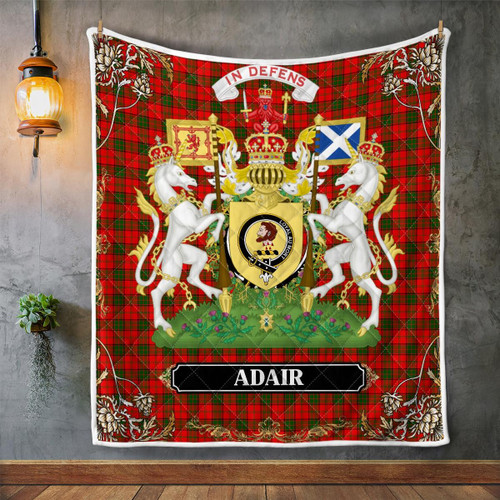 Adair Scotland Clan Crest Tartan Premium Quilt