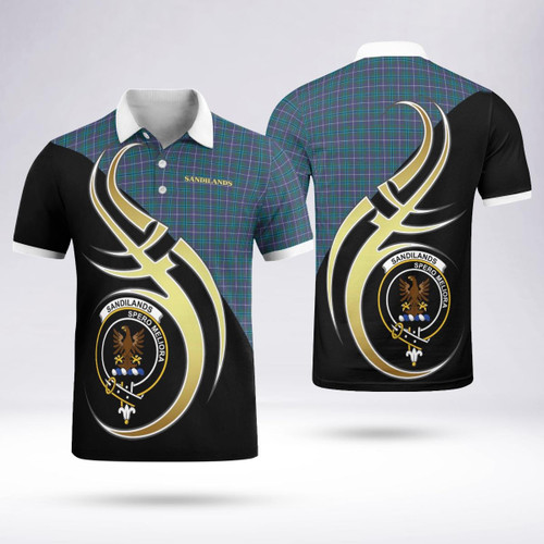 Sandilands Celtic Clan Badge Tartan Polo Shirt