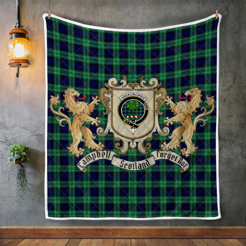 Abercrombie Clan Badge Tartan Lion Crest Premium Quilt