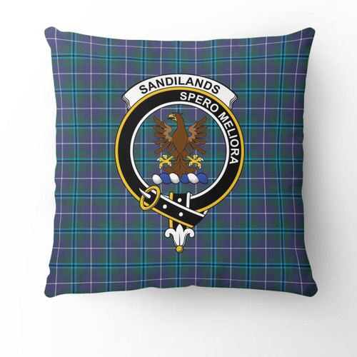 Sandilands (douglas) Clan Badge Tartan Pillow Cover