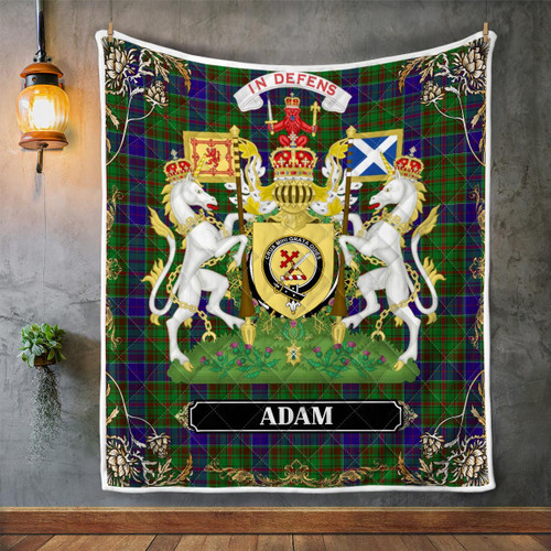 Adam Scotland Clan Crest Tartan Premium Quilt