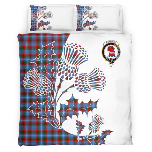 Pentland Clan Badge Thistle White Bedding Set
