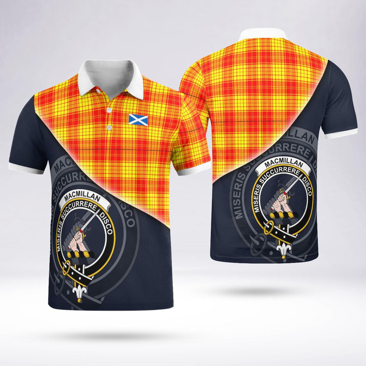 Macmillan Clan Badge Tartan In Heart Polo Shirt
