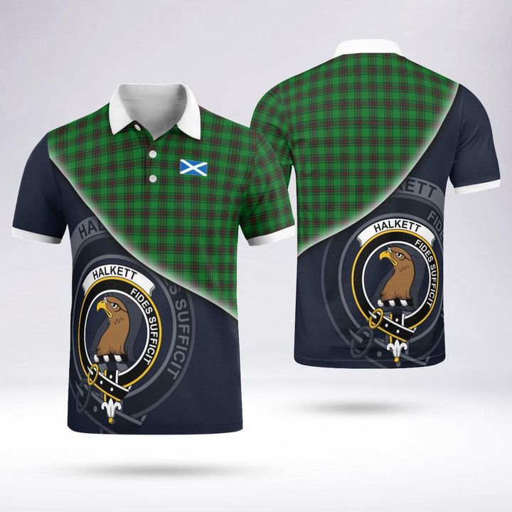 Halkett Clan Badge Tartan In Heart Polo Shirt