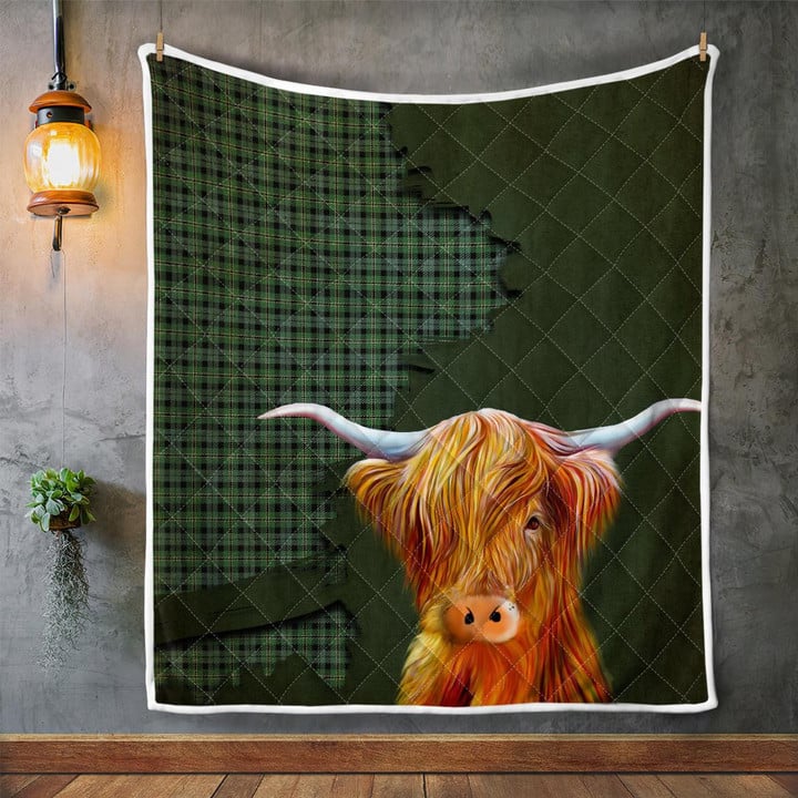 Melville Tartan Highland Cow Quilt