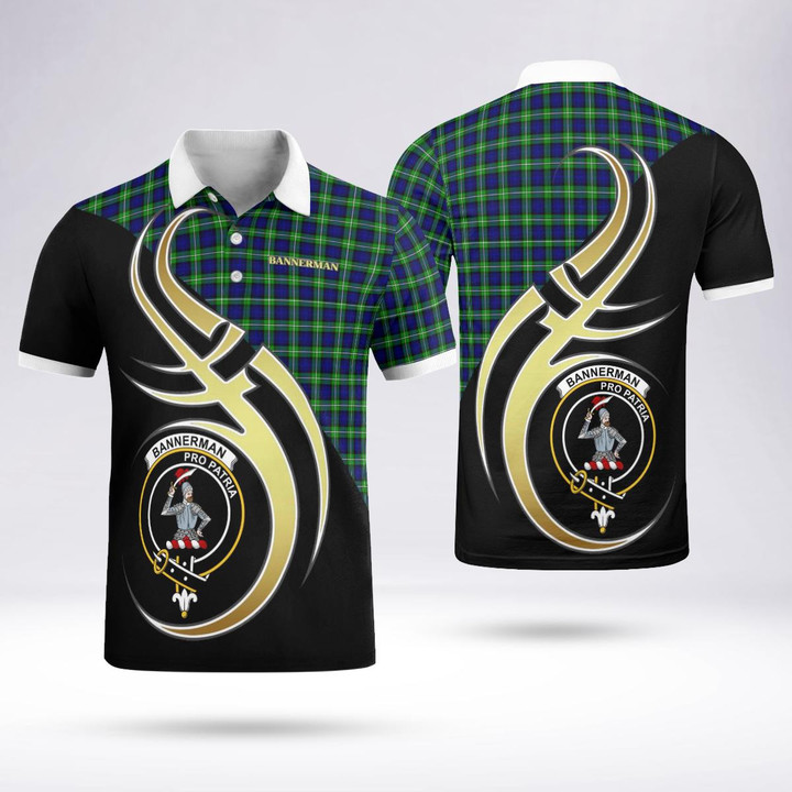 Bannerman Celtic Clan Badge Tartan Polo Shirt