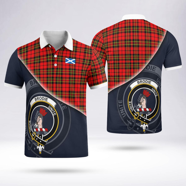 Brodie Clan Badge Tartan In Heart Polo Shirt