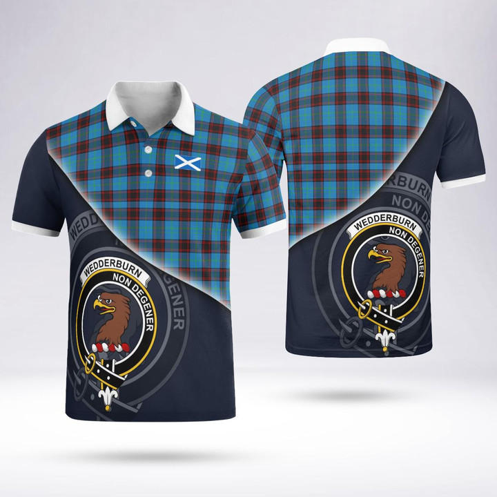 Wedderburn Clan Badge Tartan In Heart Polo Shirt