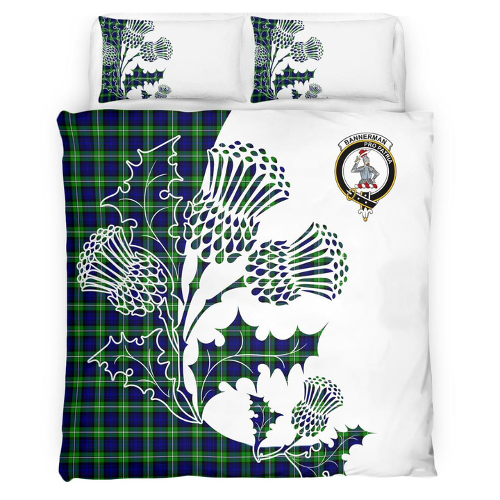 Bannerman Clan Badge Thistle White Bedding Set