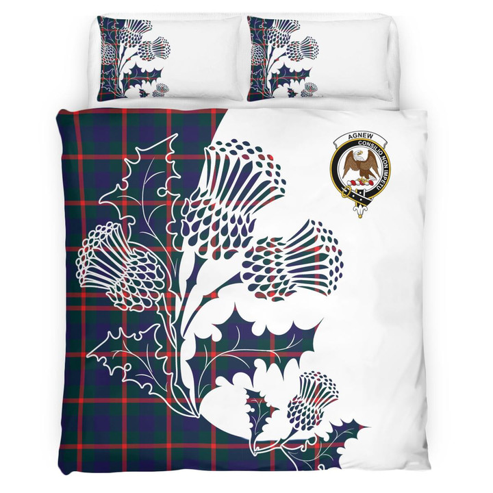 Agnew Clan Badge Thistle White Bedding Set