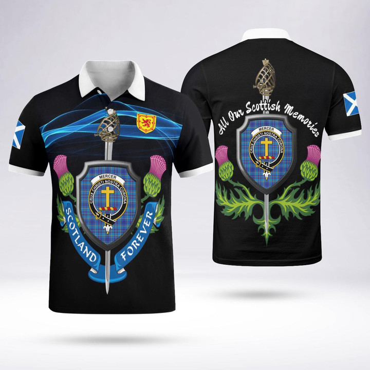 Mercer Scotland Forever Clan Badge Polo Shirt