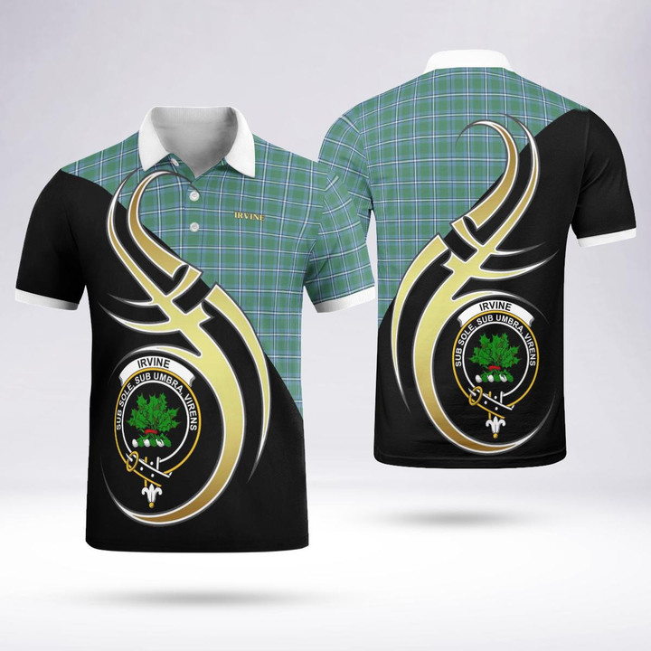 Irvine Celtic Clan Badge Tartan Polo Shirt
