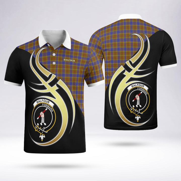 Balfour Celtic Clan Badge Tartan Polo Shirt