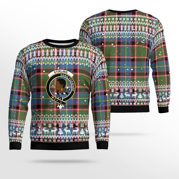 Stirling Of Keir Clan Badge Tartan ugly Sweatshirt