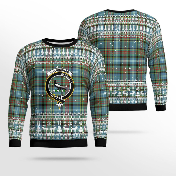 Walkinshaw Clan Badge Tartan ugly Sweatshirt