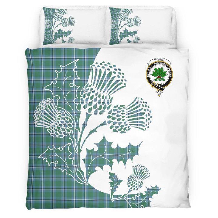 Irvine Clan Badge Thistle White Bedding Set