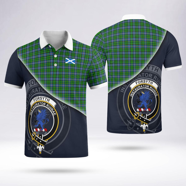 Forsyth Clan Badge Tartan In Heart Polo Shirt
