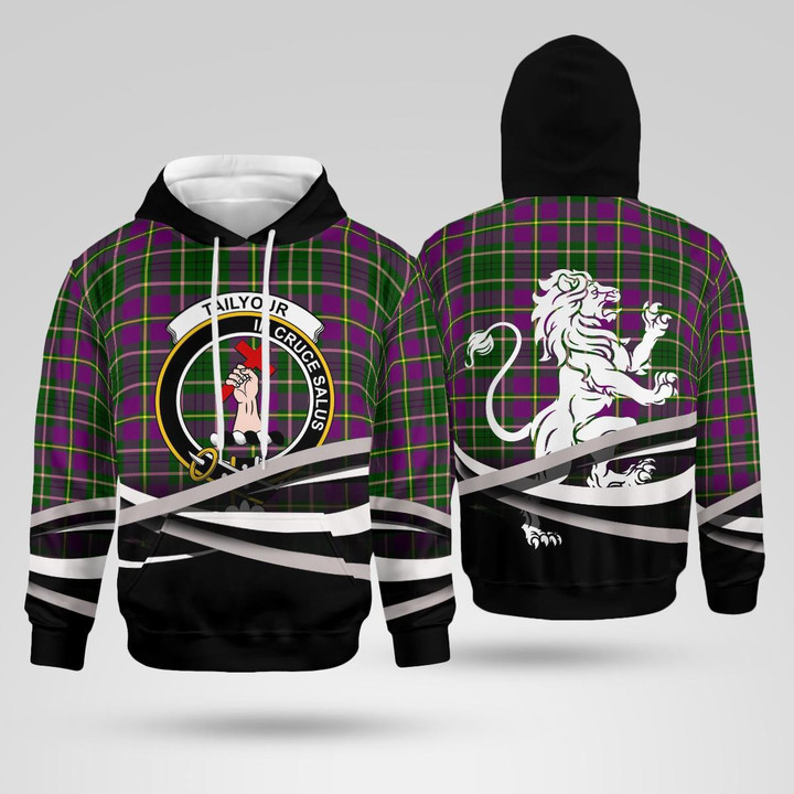 Tailyour Clan Badge Lion Tartan All Over Print Hoodie