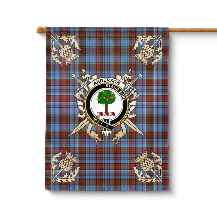 Anderson Clan Badge Tartan Thistle Garden Flag