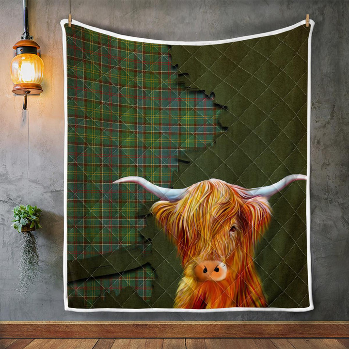 Whitelaw Tartan Highland Cow Quilt