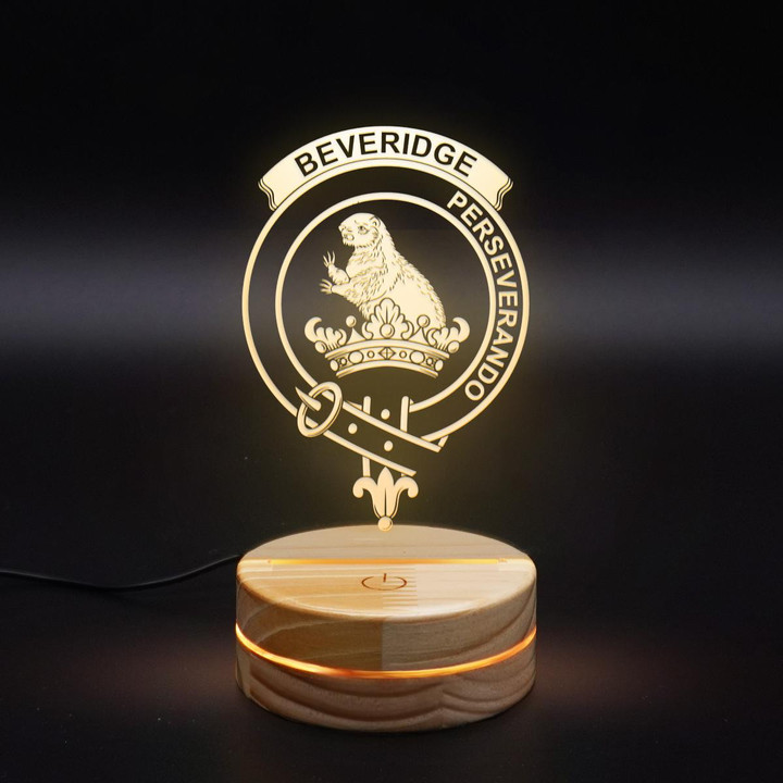 Beveridge Clan Badge 3D Lamp