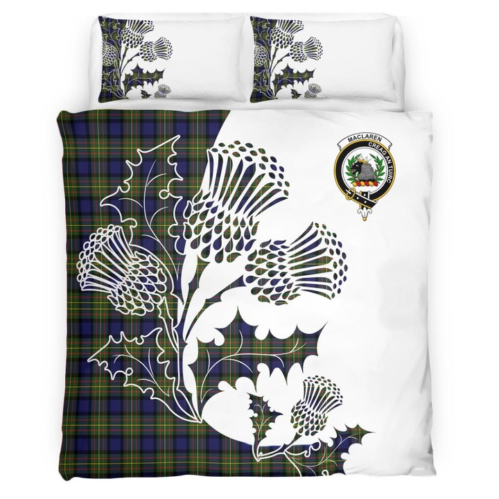 Maclaren Clan Badge Thistle White Bedding Set