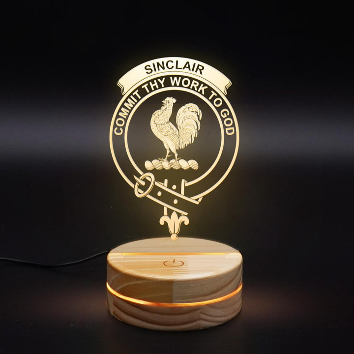 Sinclair Clan Badge 3D Lamp