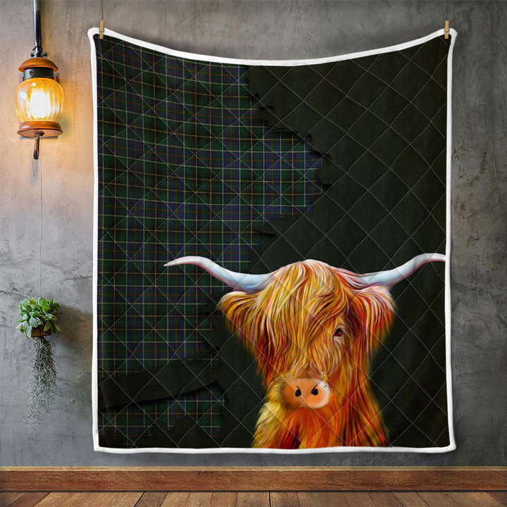 Macinnes Tartan Highland Cow Quilt