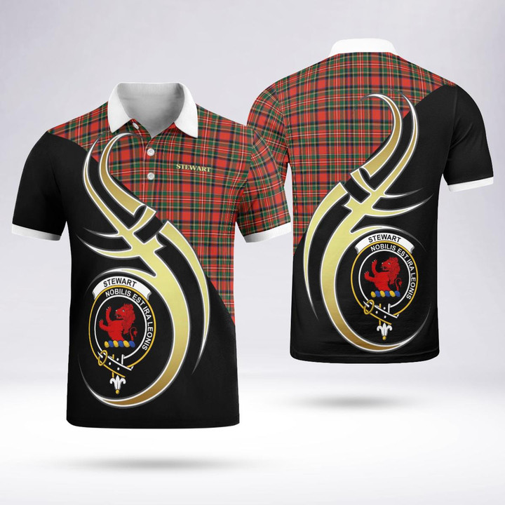 Stewart Celtic Clan Badge Tartan Polo Shirt