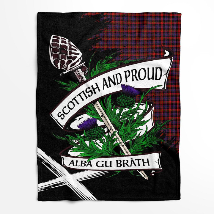 Broun Scottish Pride Tartan Fleece Blanket