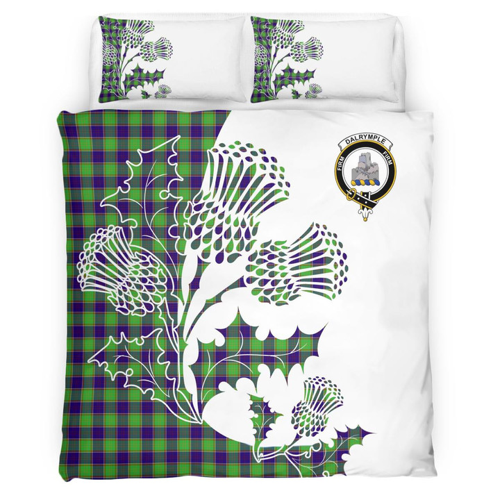 Dalrymple Clan Badge Thistle White Bedding Set