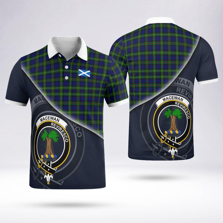 Macewan Clan Badge Tartan In Heart Polo Shirt