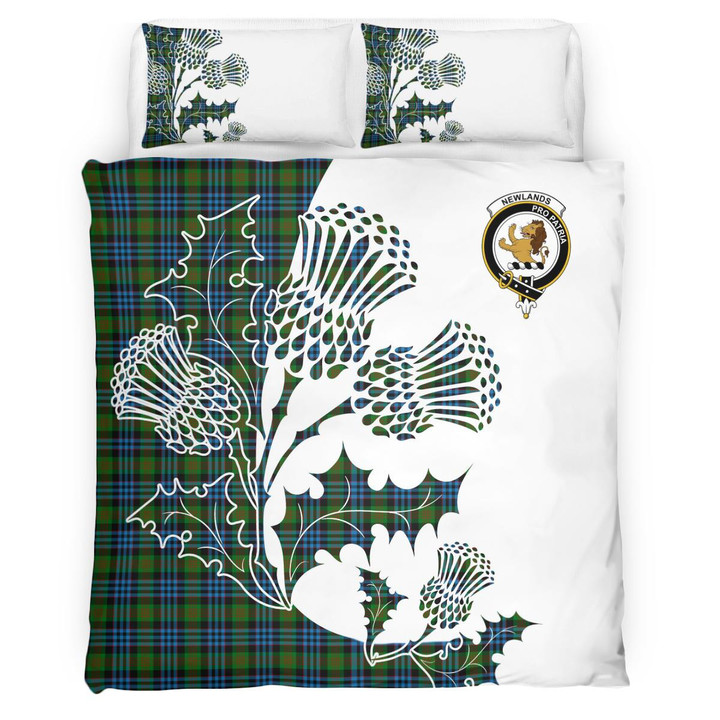 Newlands Clan Badge Thistle White Bedding Set