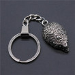 Vintage Antique Silver Color 40x21mm 3D Hedgehog Charms Pendants DIY Men Car Keychains Ring Holder Keyring Jewelry Gift