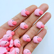 20 Pcs New Cute Mini Kawaii Cartoon Pink Pig Flat Back Resin Cabochons Scrapbook Diy Wedding Hairpin Accessories Craft J97