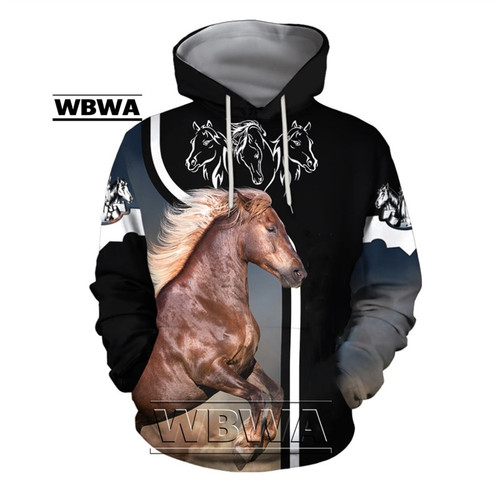 3D printed Love Horse Sweatshirt Hoodie