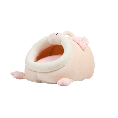 Hamster Nest Cute Guinea Pig Rabbit Cage Soft Plush Winter Warm Squirrel Nest Pig Shape Rodent Sleeping Bed Small Pet Item