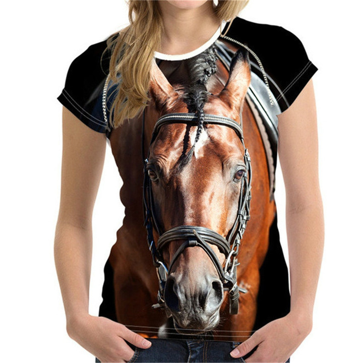 3D horse print T-shirt