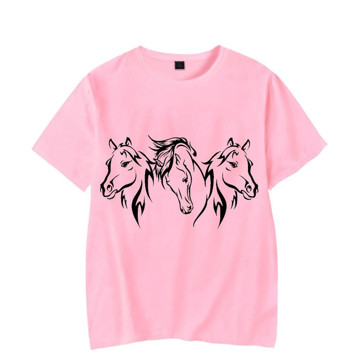 Harajuku T-shirt Horse Print