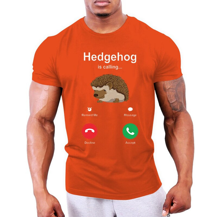 Hedgehog Is Calling Print T-shirts