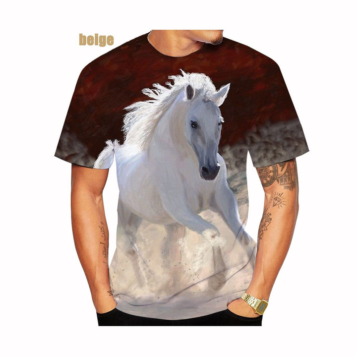 Horse 3D Printied T Shirt