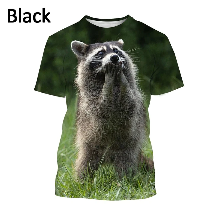 T-shirt cute animal raccoon 3D