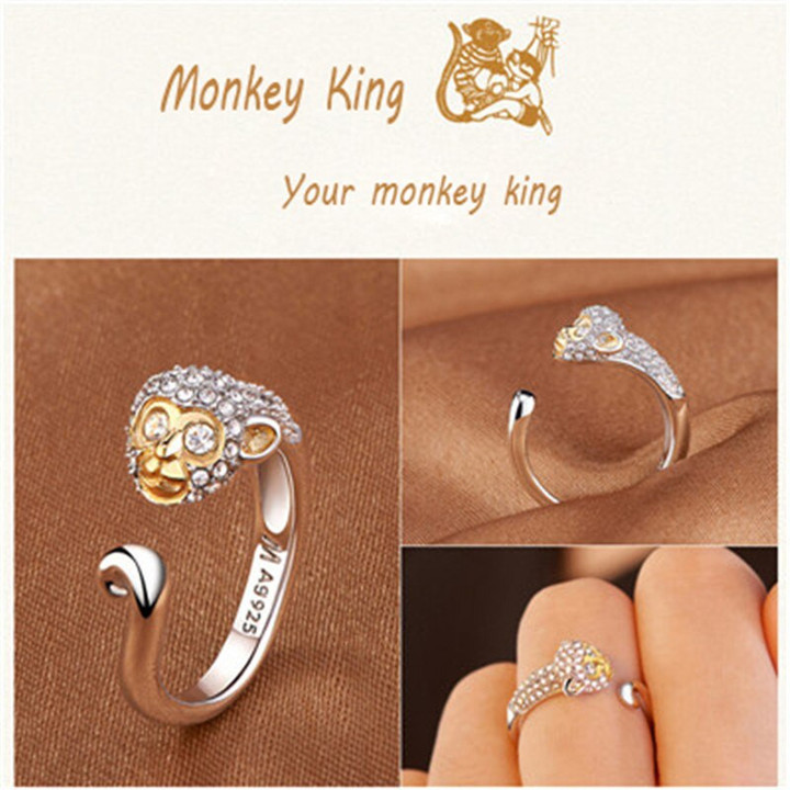 Milangirl Luxury Shiny Animal Ring Rabbit/Pig/Dragon/Horse/Monkey/Snake/Sheep/Tiger/Dog/Rat Crystal Rings For Women Girl