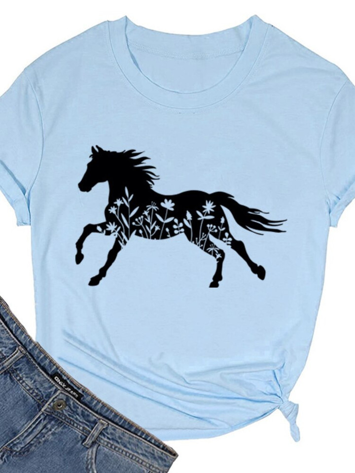 Horse Print T Shirt