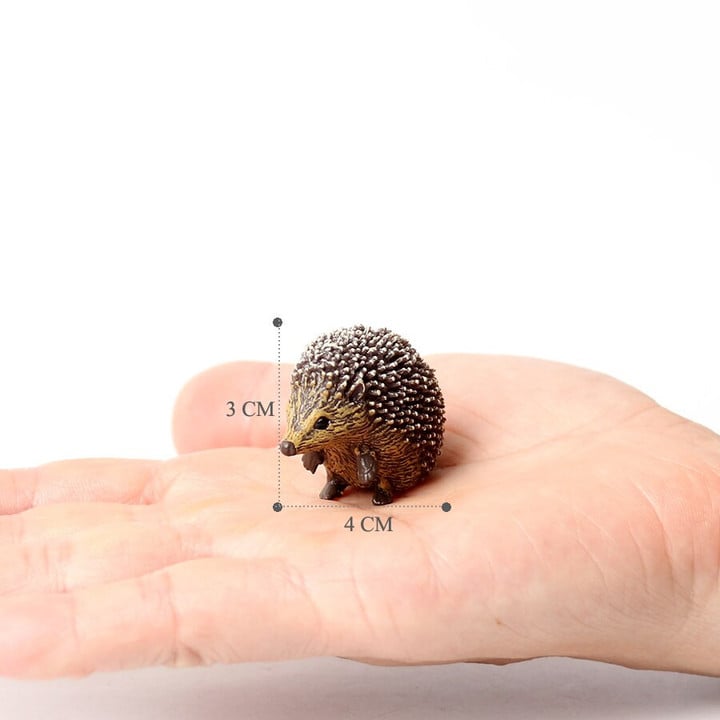 Realistic Plastic Jungle Forest Zoo Animals Hedgehog Toy Models Figures, Cake Topper Party Favor Collection Gift Home Decor