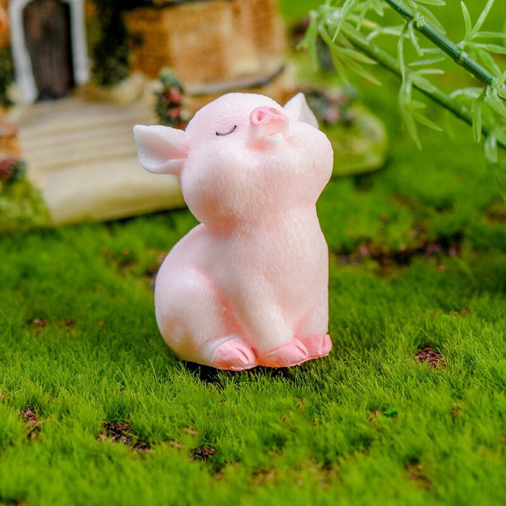 37mm X 30mm, 1 PieceOrnaments Decorations Pig Animal Pink Resin Material Pink Cartoon Pendant Ornament DIY